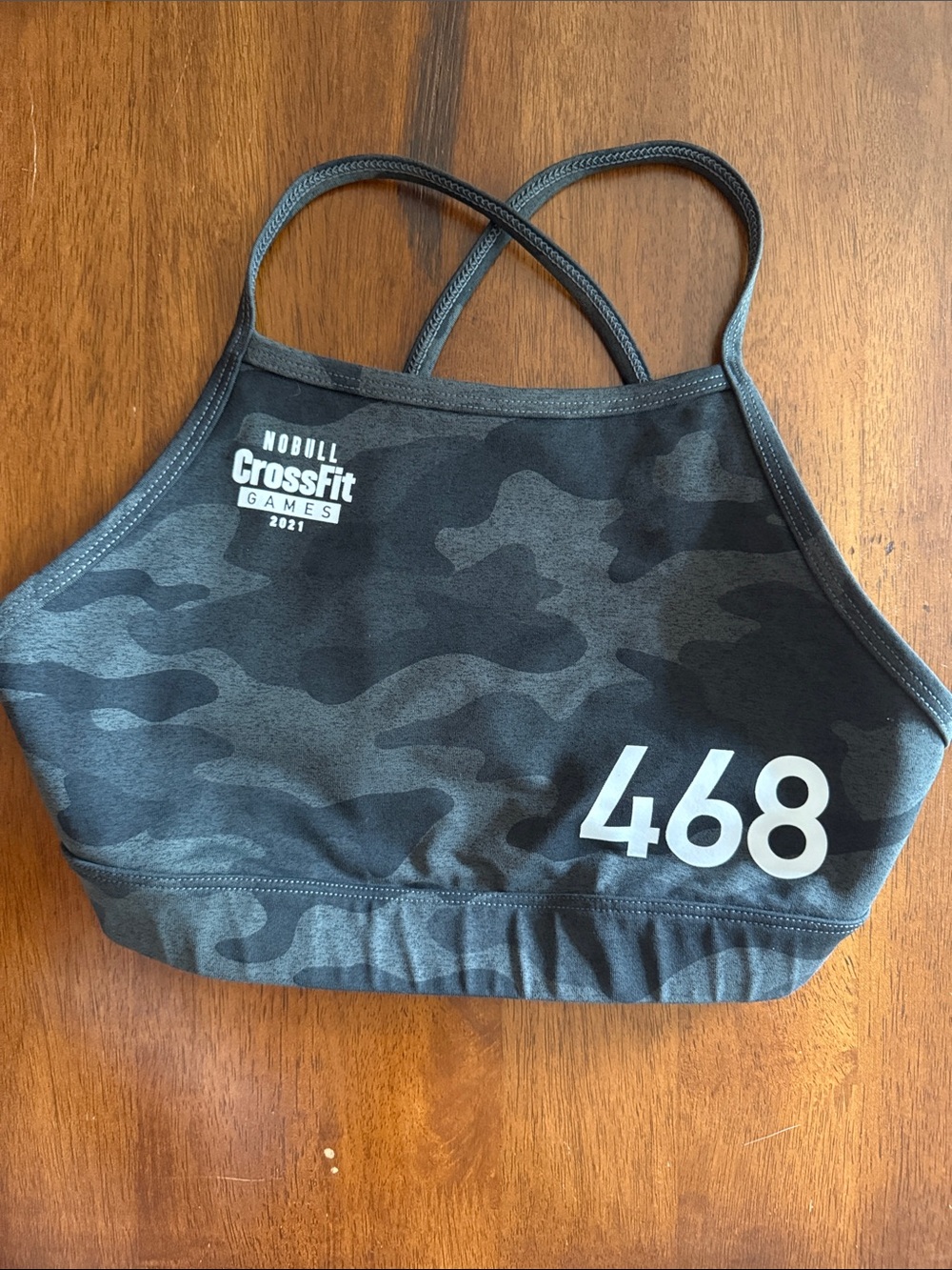 NOBULL Black & Gray Camo CrossFit Games Sports Bra